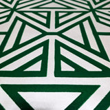 2902-87332 Flocking green off white Flocked geo maze flock velvet Geometric lines Wallpaper