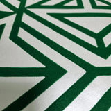 2902-87332 Flocking green off white Flocked geo maze flock velvet Geometric lines Wallpaper
