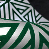 2902-87332 Flocking green off white Flocked geo maze flock velvet Geometric lines Wallpaper