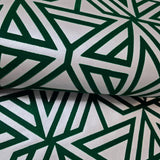 2902-87332 Flocking green off white Flocked geo maze flock velvet Geometric lines Wallpaper