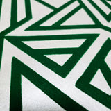 2902-87332 Flocking green off white Flocked geo maze flock velvet Geometric lines Wallpaper