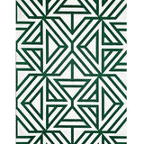 2902-87332 Flocking green off white Flocked geo maze flock velvet Geometric lines Wallpaper