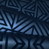 2902-87333 Helios Navy dark blue flocking Geometric velvet flocked lines textured wallpaper