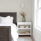 2902-87335 Voltaire Ivory Beaded Geometric Wallpaper