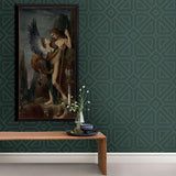 2902-87337 Voltaire Dark Green Beaded Geometric Wallpaper