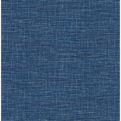  2903-24120 Exhale Dark Blue Faux Grasscloth Wallpaper