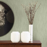  2903-25282 Chenille Sage Faux Linen Wallpaper