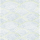  2903-25800 Bennett Blue Dotted Scallop Wallpaper