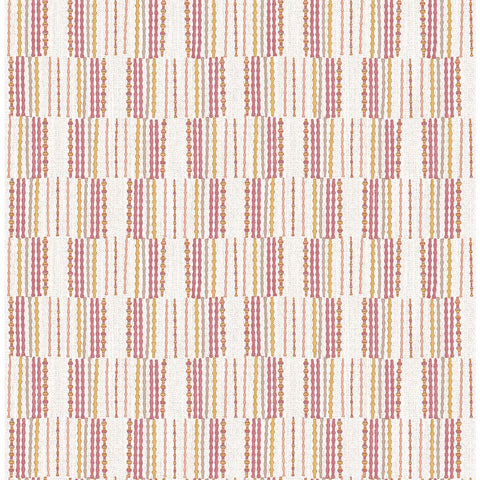  2903-25807 Burgen Orange Geometric Linen Wallpaper