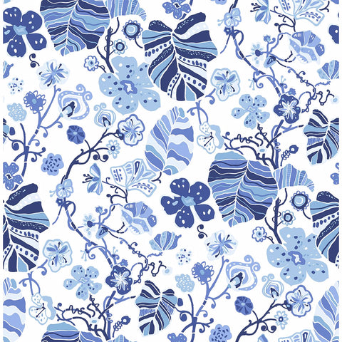  2903-25810 Gwyneth Indigo Floral Wallpaper