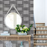 2903-25824 Maxwell Black Geometric Wallpaper