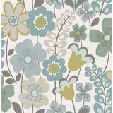 2903-25827 Piper Green Floral Wallpaper