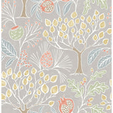 2903-25829 Shiloh Light Grey Botanical Wallpaper