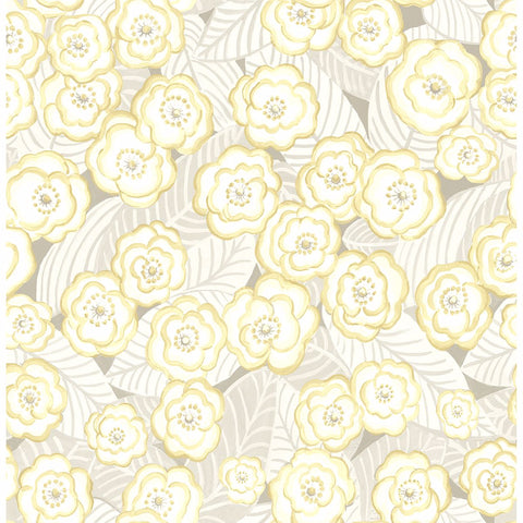 2903-25834 Emery Light Yellow Floral Wallpaper