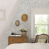 2903-25836 Emery Light Blue Floral Wallpaper