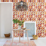 2903-25842 Archer Red Linen Geometric Wallpaper