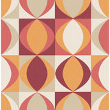 2903-25842 Archer Red Linen Geometric Wallpaper