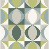 2903-25845 Archer Green Linen Geometric Wallpaper