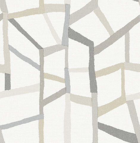  2903-25848 Tate Grey Geometric Linen Wallpaper