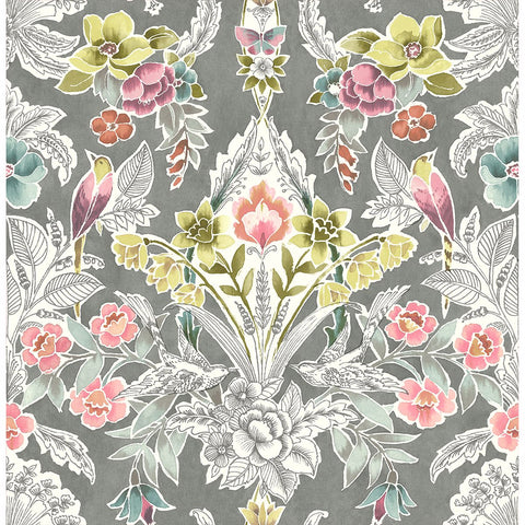  2903-25860 Vera Multicolor Floral Damask Wallpaper