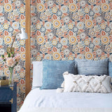 2903-25866 Lucy Navy Floral Wallpaper