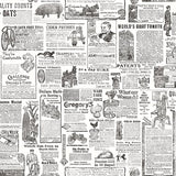 2904-13081 Underwood Black Newspaper Wallpaper