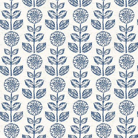 2904-13512 Dolly Navy Folk Floral Wallpaper
