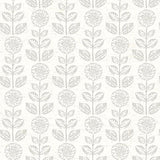 2904-13514 Dolly Taupe Folk Floral Wallpaper