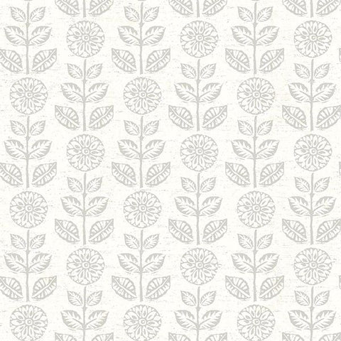 2904-13514 Dolly Taupe Folk Floral Wallpaper