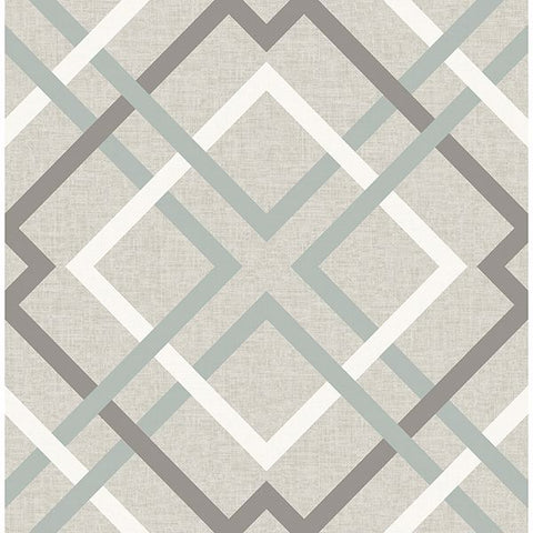 2904-22649 Saltire Taupe Geometric Wallpaper