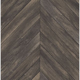 2904-24008 Parisian Dark Brown Chevron Wood Wallpaper