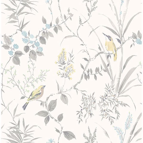 2904-24172 Imperial Garden Light Grey Botanical Wallpaper