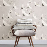 2904-24304 Windsong Grey Bird Wallpaper