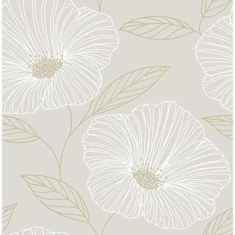 2904-24320 Mythic Light Grey Floral Wallpaper