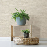2904-24418 Fiber Cream Faux Grasscloth Wallpaper