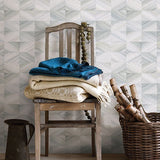 2904-25376 Stratum Light Blue Geometric Faux Wood Wallpaper