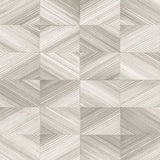  2904-25377 Stratum Taupe Geometric Faux Wood Wallpaper