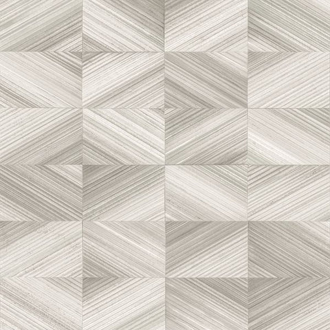  2904-25377 Stratum Taupe Geometric Faux Wood Wallpaper