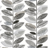2904-25683 Nyssa Grey Leaves Wallpaper