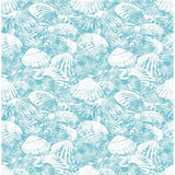 2904-25688 Surfside Aqua Shells Wallpaper