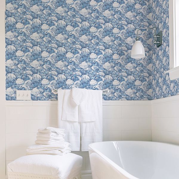 2904-25691 Surfside Blue Shells Wallpaper – wallcoveringsmart