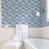 2904-25691 Surfside Blue Shells Wallpaper