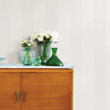 2908-25306 Intrepid White Faux Grasscloth Stripe Wallpaper