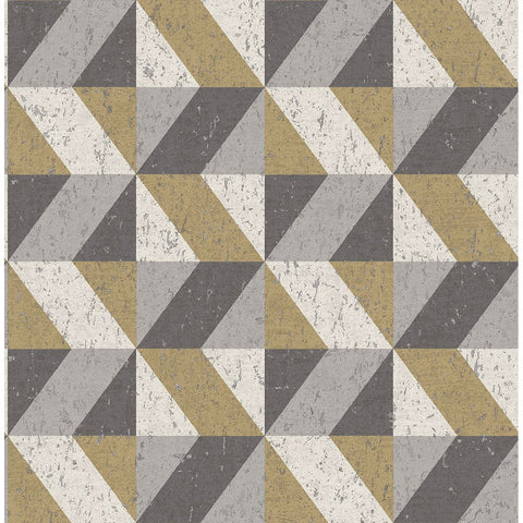 2908-25311 Cerium Metallic Concrete Geometric Wallpaper