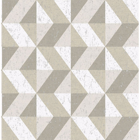 2908-25313 Cerium Neutral Concrete Geometric Wallpaper