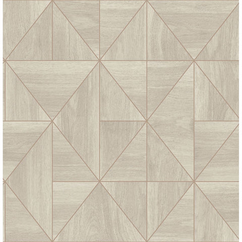 2908-25324 Cheverny Cream Geometric Wood Wallpaper
