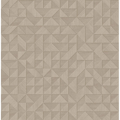 2908-25328 Gallerie Beige Geometric Wood Wallpaper