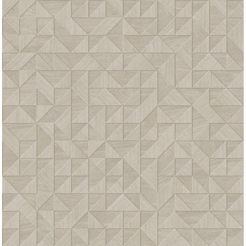 2908-25329 Gallerie Cream Geometric Wood Wallpaper