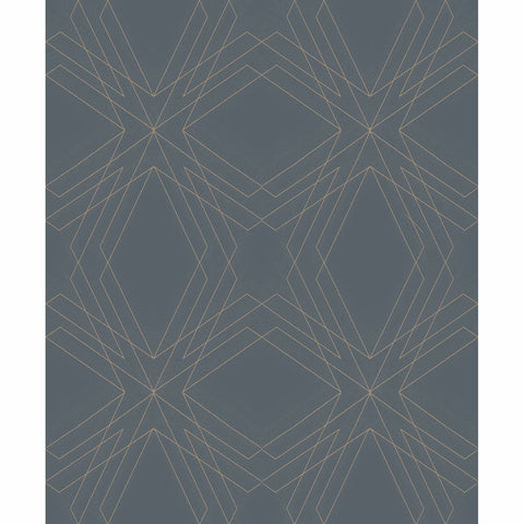 2908-87107 Relativity Charcoal Geometric Wallpaper