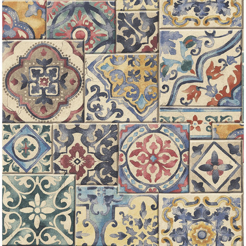 2922-22301 Estrada Multicolor Marrakesh Tiles Wallpaper